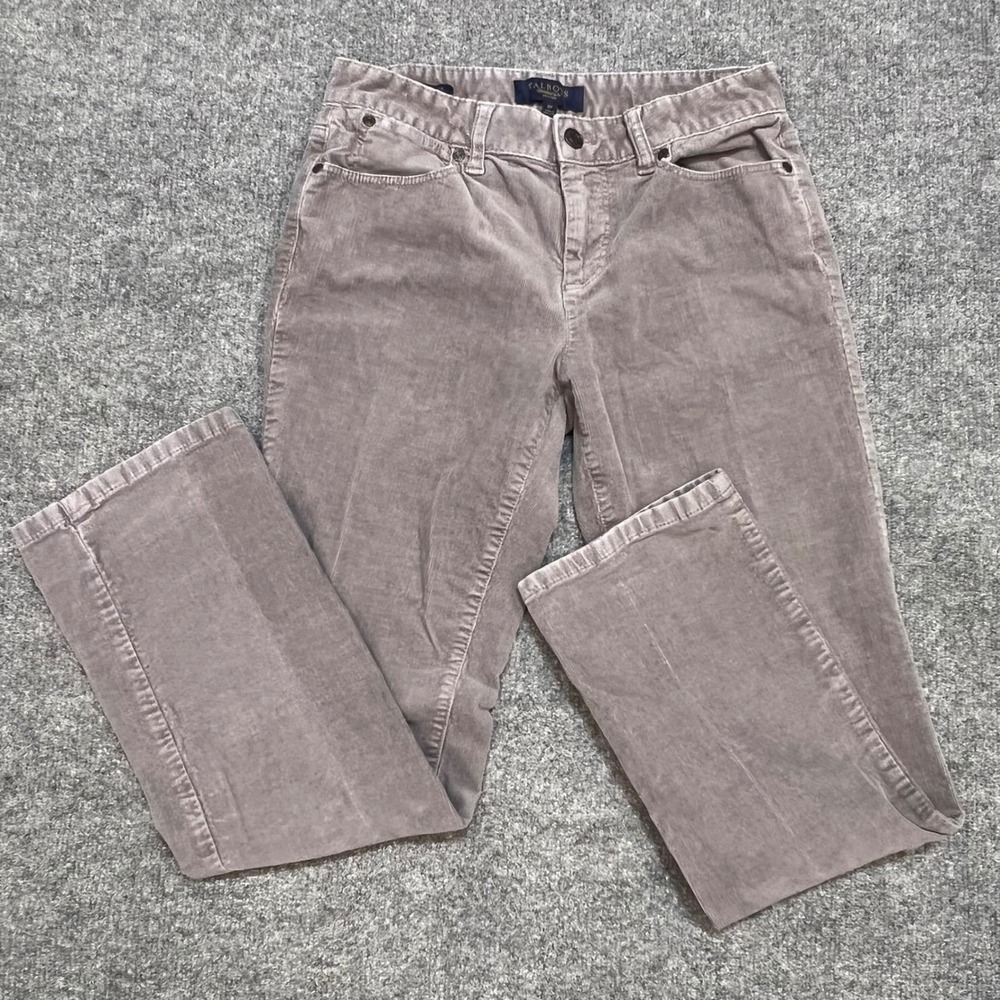 Talbots Corduroy Pants Womens 6P Grey Straight Leg Mid Rise Classic Casual
